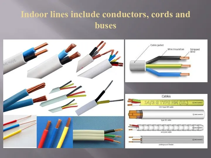 Indoor lines include conductors, cords and buses