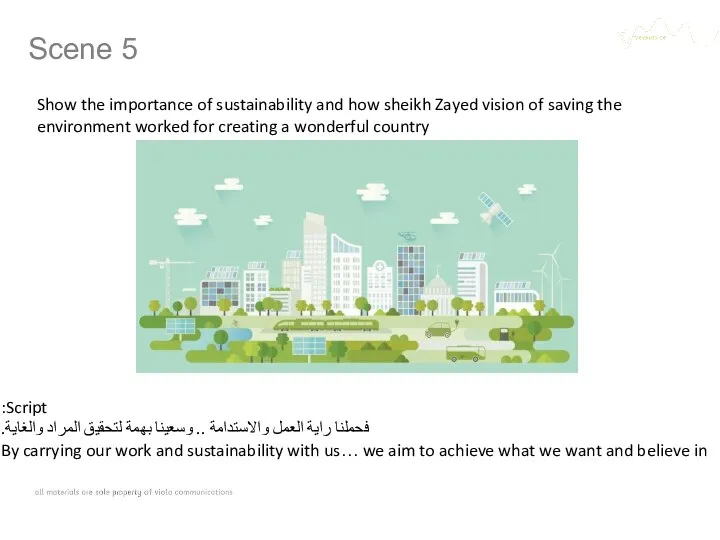 Scene 5 Show the importance of sustainability and how sheikh Zayed vision