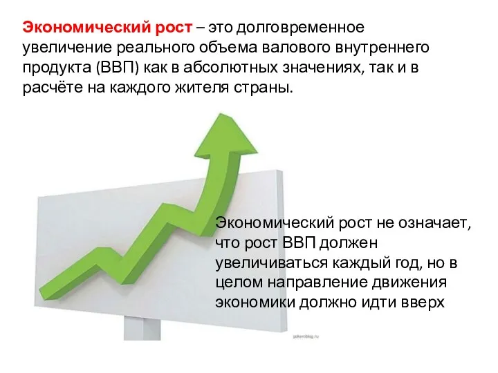 Экономический рост – это долговременное увеличение реального объема валового внутреннего продукта (ВВП)