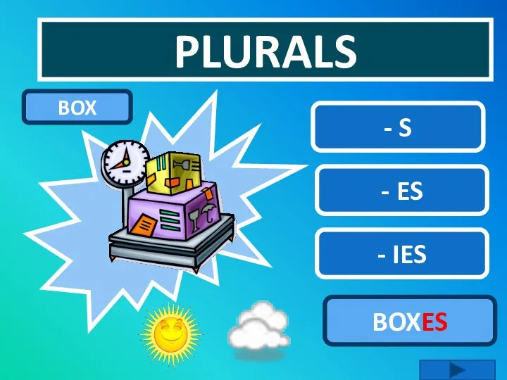 PLURALS - ES - S - IES BOXES BOX