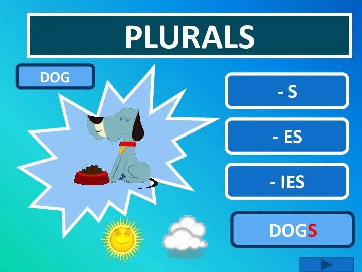 PLURALS - S - ES - IES DOGS DOG