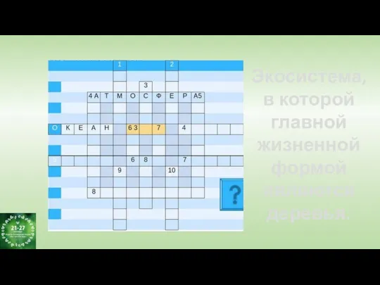 Экосистема, в которой главной жизненной формой являются деревья.