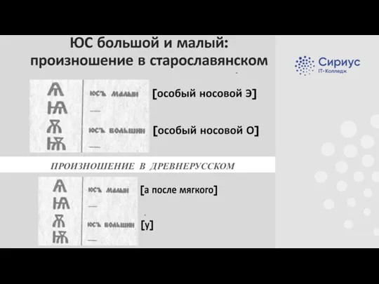 ПРОИЗНОШЕНИЕ В ДРЕВНЕРУССКОМ