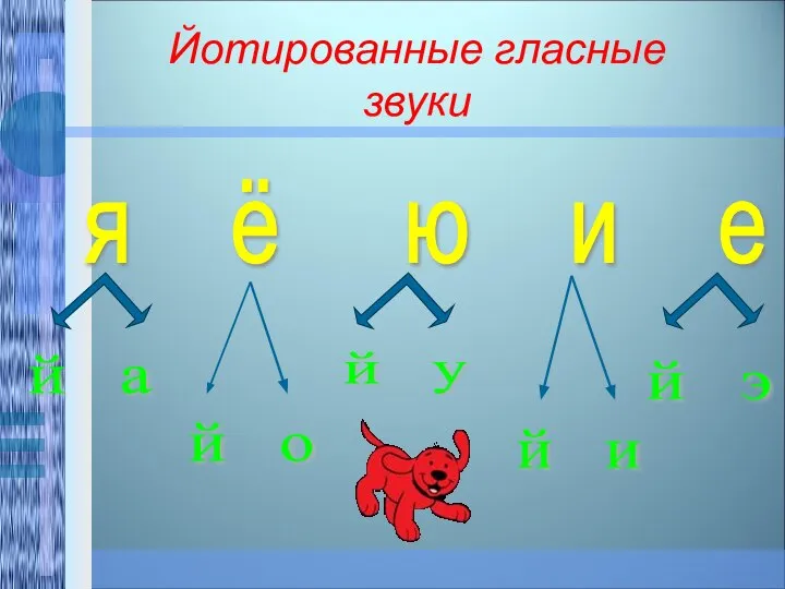 Йотированные гласные звуки я ё ю и е й а й о