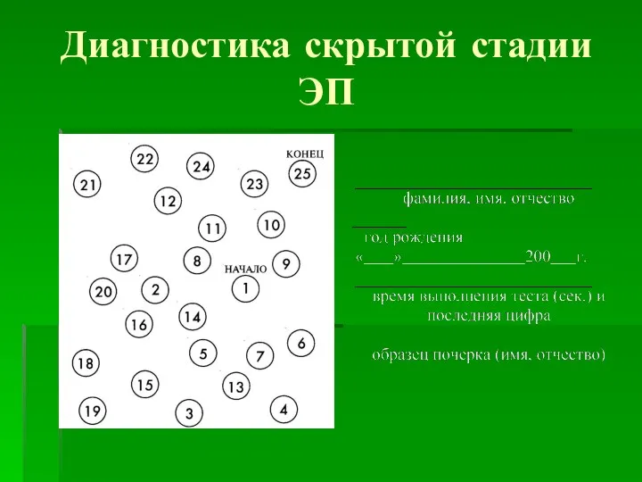 Диагностика скрытой стадии ЭП