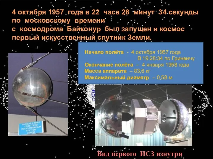 4 октября 1957 года в 22 часа 28 минут 34 секунды по