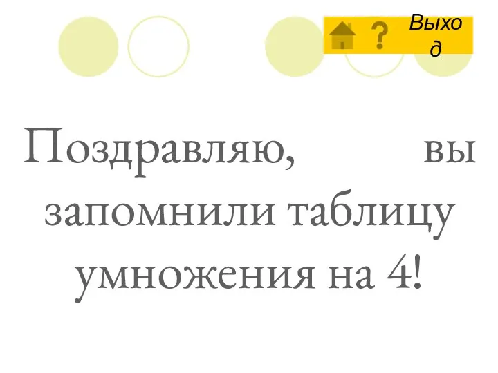 Поздравляю, вы запомнили таблицу умножения на 4!