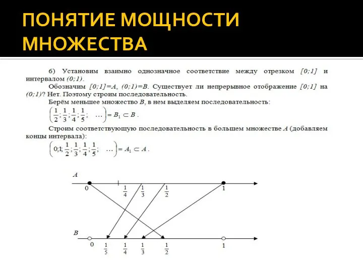 ПОНЯТИЕ МОЩНОСТИ МНОЖЕСТВА