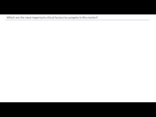 Which are the most important critical factors to compete in this market?