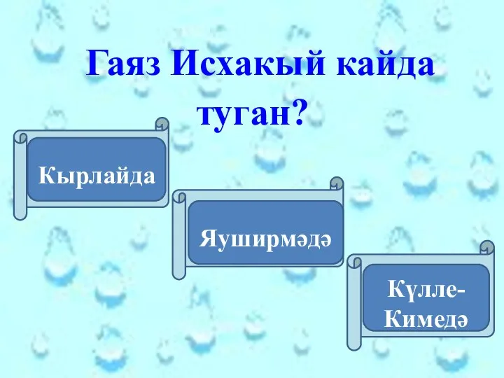 Гаяз Исхакый кайда туган? Яуширмәдә Кырлайда Күлле-Кимедә