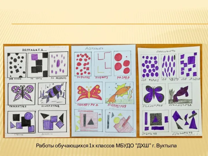 Работы обучающихся 1х классов МБУДО "ДХШ" г. Вуктыла