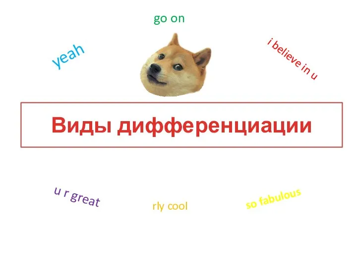 Виды дифференциации yeah go on i believe in u u r great so fabulous rly cool