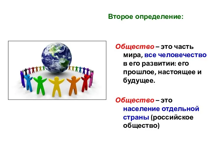 Общество – это часть мира, все человечество в его развитии: его прошлое,