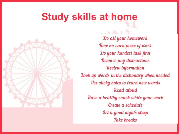 Study skills at home