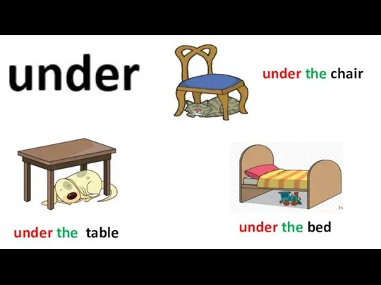 under the chair under the table under the bed