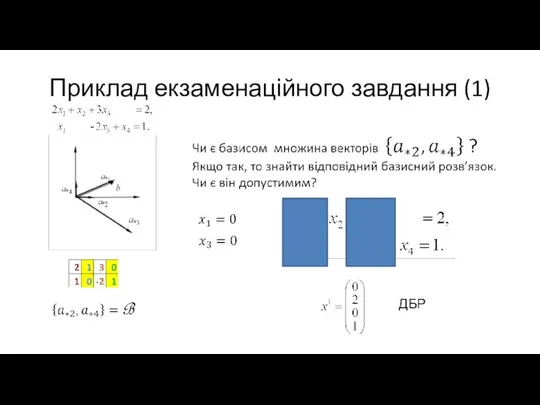 Приклад екзаменаційного завдання (1) ДБР