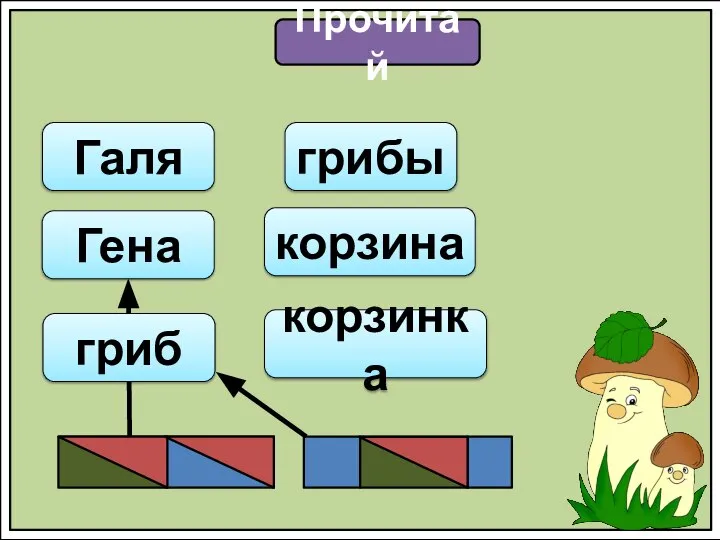 Прочитай Галя Гена грибы корзина корзинка гриб