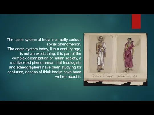 The caste system of India is a really curious social phenomenon. The