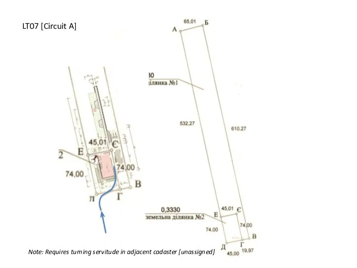 LT07 [Circuit A] Note: Requires turning servitude in adjacent cadaster [unassigned]