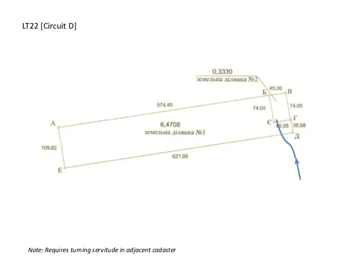 LT22 [Circuit D] Note: Requires turning servitude in adjacent cadaster