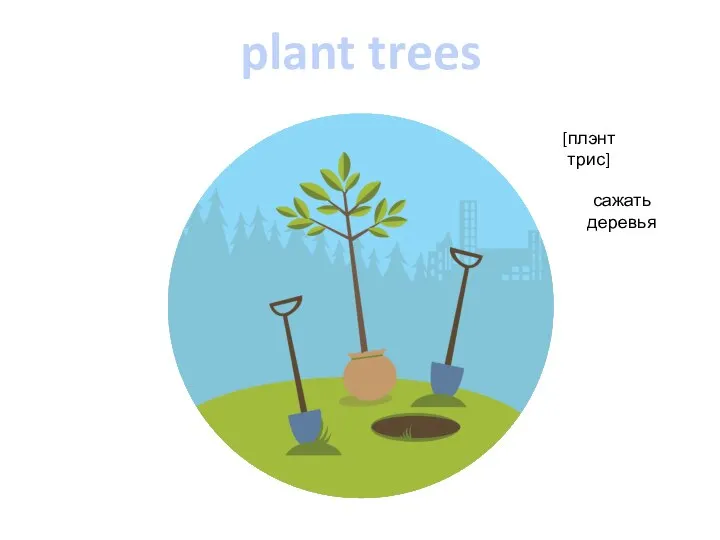 plant trees [плэнт трис] сажать деревья