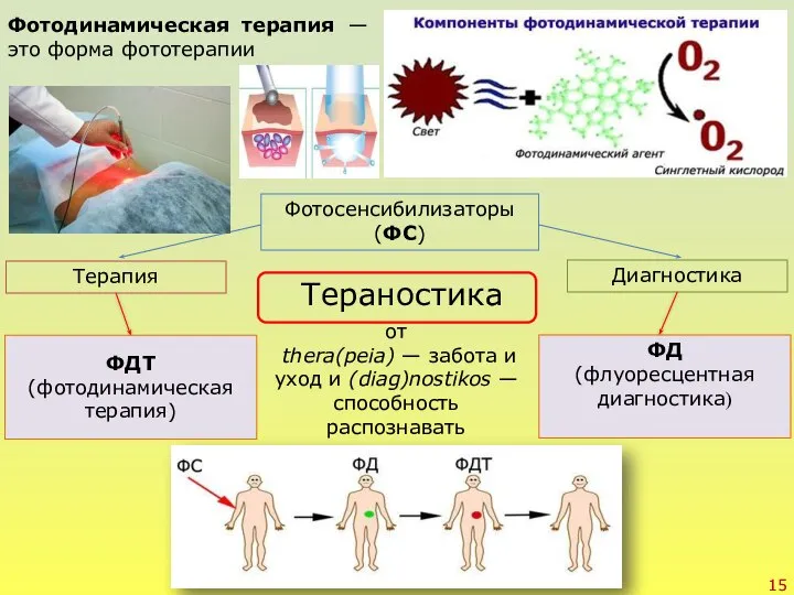 Фотосенсибилизаторы (ФС) Терапия Диагностика Тераностика ФДТ (фотодинамическая терапия) ФД (флуоресцентная диагностика) от