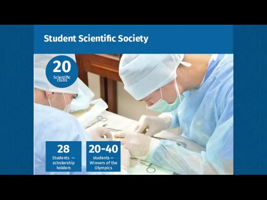 Student Scientific Society 28 Students — scholarship holders 20-40 students — Winners