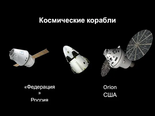 Космические корабли Orion США «Федерация» Россия