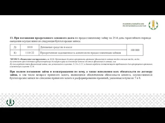 13. При погашении просроченного основного долга по предоставленному займу на 25-й день