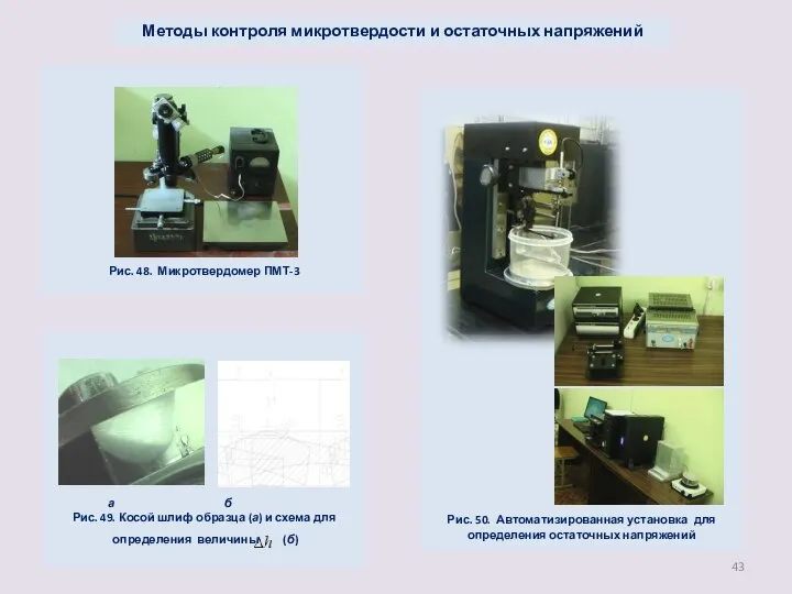 Методы контроля микротвердости и остаточных напряжений Рис. 50. Автоматизированная установка для определения