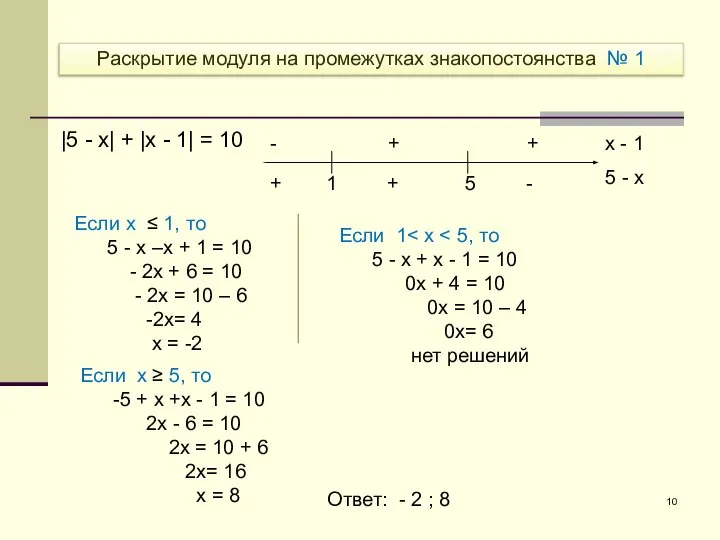 + 1 + 5 - x - 1 5 - x -