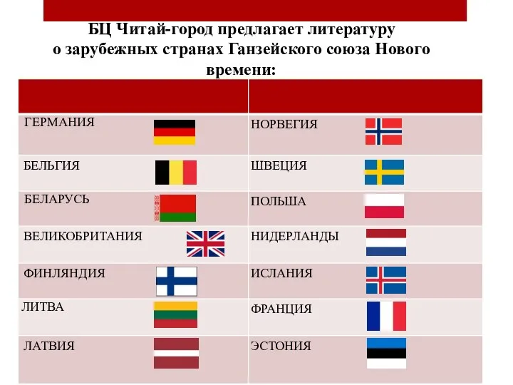 БЦ Читай-город предлагает литературу о зарубежных странах Ганзейского союза Нового времени: ЛИТВАБЕЛАРУСЬ