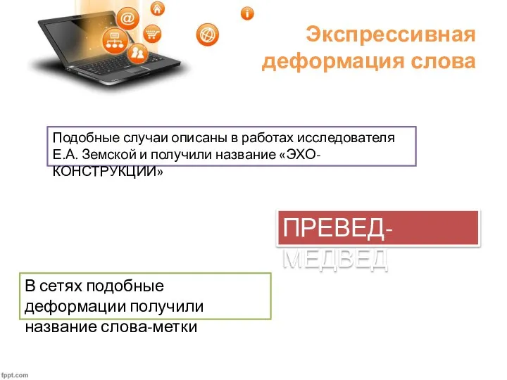 Подобные случаи описаны в работах исследователя Е.А. Земской и получили название «ЭХО-