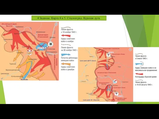 4 Задание. Карта 4 и 5. Сталинград. Курская дуга.