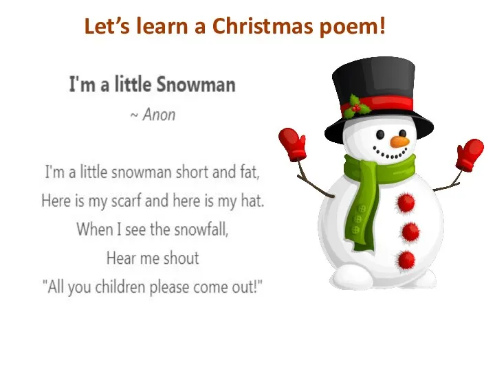 Let’s learn a Christmas poem!