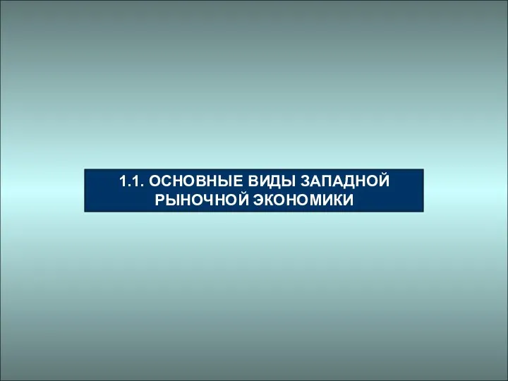 1.1. ОСНОВНЫЕ ВИДЫ ЗАПАДНОЙ РЫНОЧНОЙ ЭКОНОМИКИ