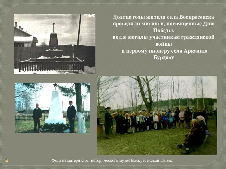 Фото из материалов исторического музея Воскресенской школы Долгие годы жители села Воскресенска