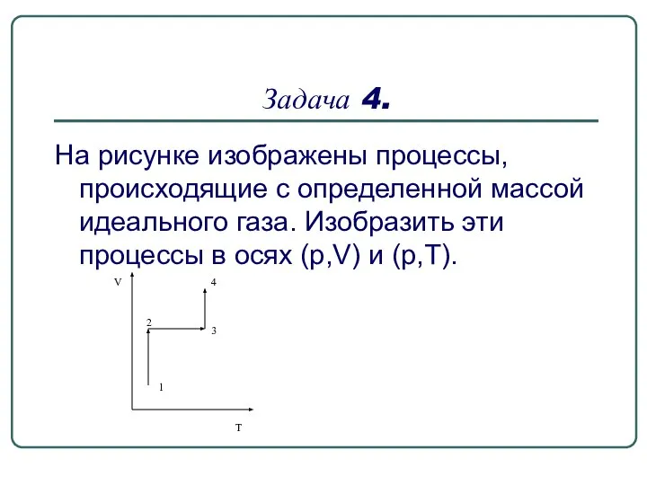 Задача 4. На рисунке изображены процессы, происходящие с определенной массой идеального газа.