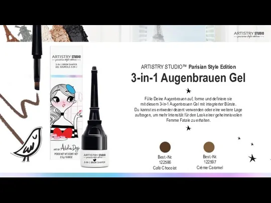 ARTISTRY STUDIO™ Parisian Style Edition 3-in-1 Augenbrauen Gel Fülle Deine Augenbrauen auf,