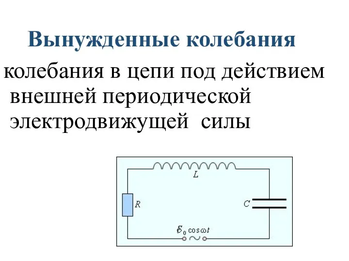 Вынужденные колебания колебания в цепи под действием внешней периодической электродвижущей силы