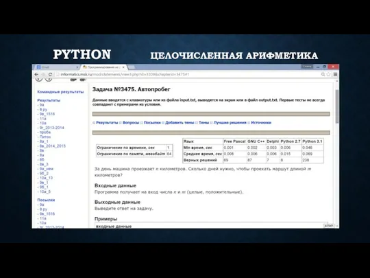 PYTHON ЦЕЛОЧИСЛЕННАЯ АРИФМЕТИКА