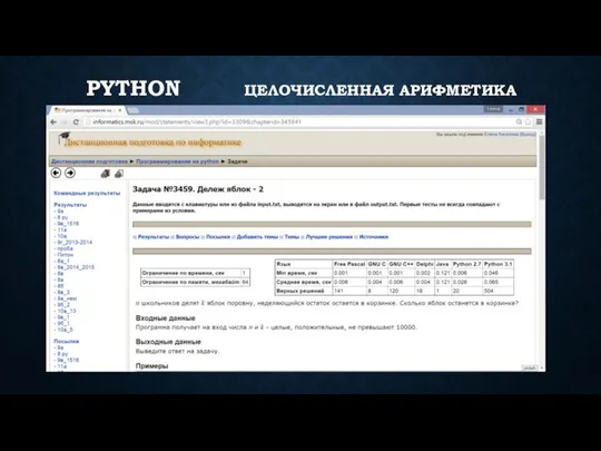 PYTHON ЦЕЛОЧИСЛЕННАЯ АРИФМЕТИКА