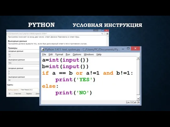 PYTHON УСЛОВНАЯ ИНСТРУКЦИЯ