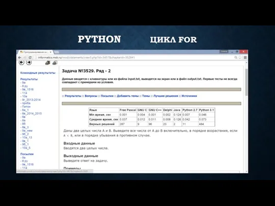 PYTHON ЦИКЛ FOR