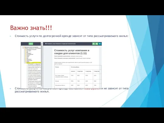 Важно знать!!! Стоимость услуги по долгосрочной аренде зависит от типа рассматриваемого жилья: