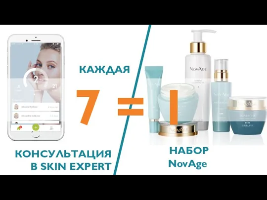 КОНСУЛЬТАЦИЯ В SKIN EXPERT НАБОР NovAge КАЖДАЯ 7 = 1