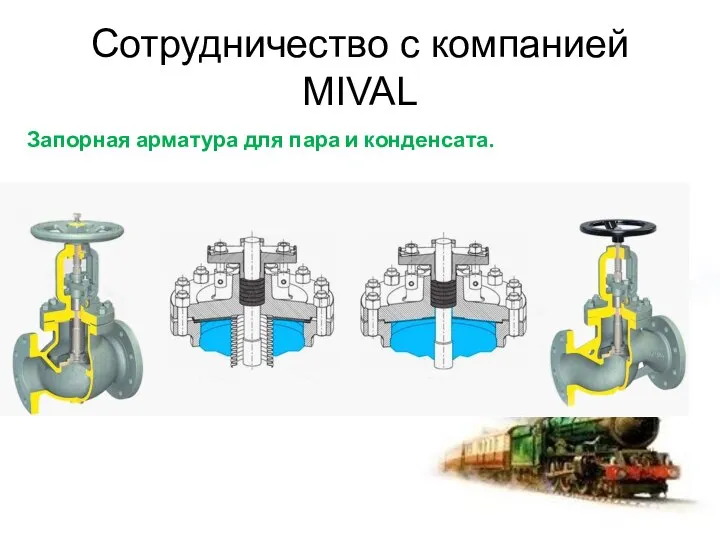 Сотрудничество с компанией MIVAL Запорная арматура для пара и конденсата.