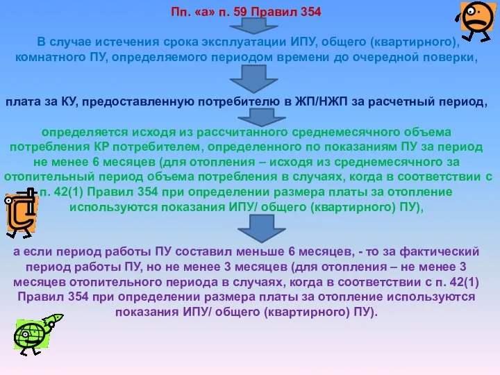 Пп. «а» п. 59 Правил 354 В случае истечения срока эксплуатации ИПУ,