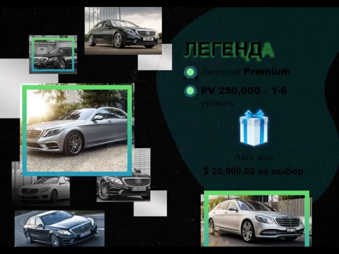 ЛЕГЕНДА Лицензия Premium PV 250,000 с 1-6 уровень Авто или $ 20,000.00 на выбор