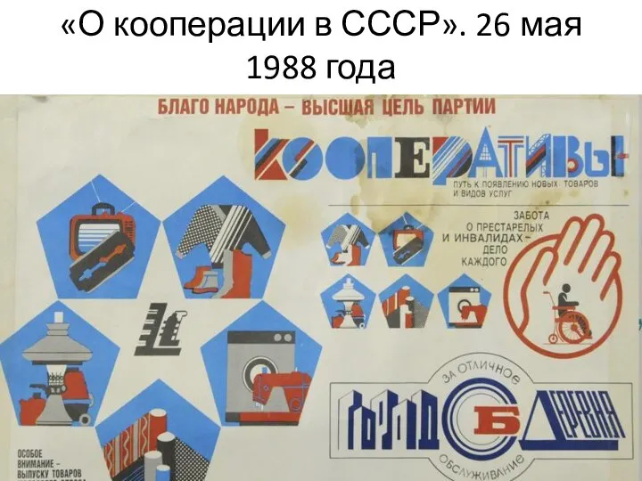 «О кооперации в СССР». 26 мая 1988 года
